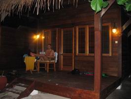 Unser Bungalow am Abend